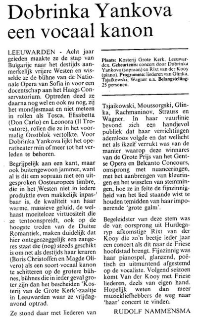 Krantenknipsel: Leeuwarder Courant, 3 oktober 1994